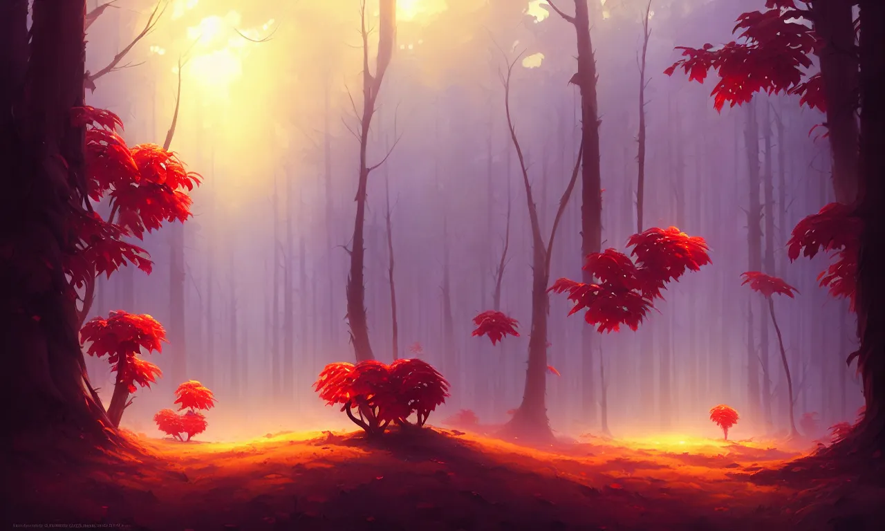 Image similar to Dark forest large strawberries, behance hd by Jesper Ejsing, by RHADS, Makoto Shinkai and Lois van baarle, ilya kuvshinov, rossdraws global illumination