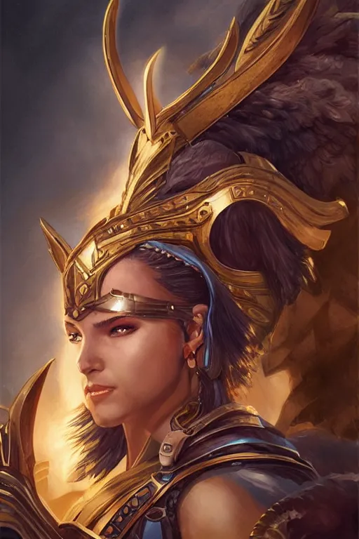 Image similar to amazon valkyrie athena, d & d, fantasy, portrait, highly detailed, headshot, digital painting, trending on artstation, concept art, sharp focus, illustration, art by artgerm and greg rutkowski and magali villeneuve