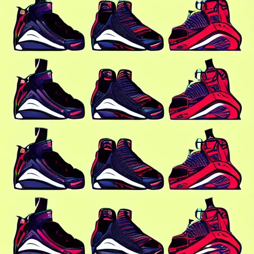 Image similar to cyber sneakers designed by Tinker Hatfield, digital art