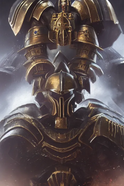 Image similar to armor portrait heros warhammer 4 0 k horus heresy fanart - the primarchs emperor by johannes helgeson animated with vfx concept artist & illustrator global illumination ray tracing hdr fanart arstation zbrush central hardmesh 8 k octane renderer comics stylized