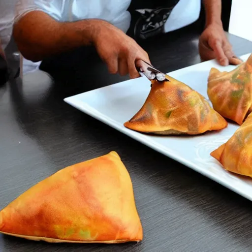 Prompt: 8k Samosa in the shape of a football