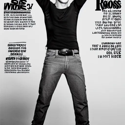 Prompt: ross lynch showing his arm pits, vman magazine