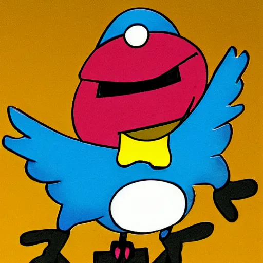 Image similar to blue bird, funny, weird grimace, award - winning