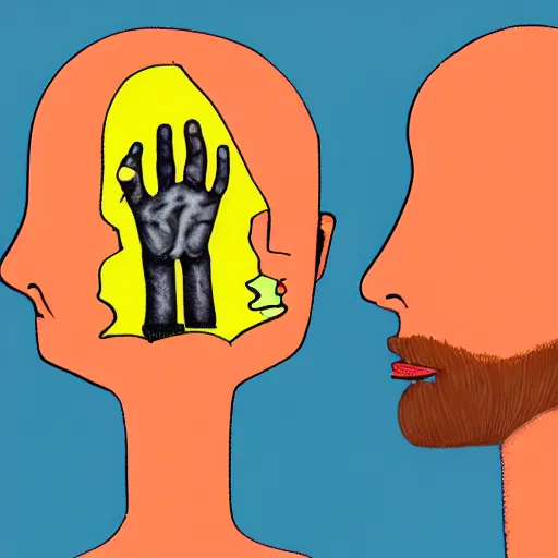 Image similar to a depiction of schizophrenia