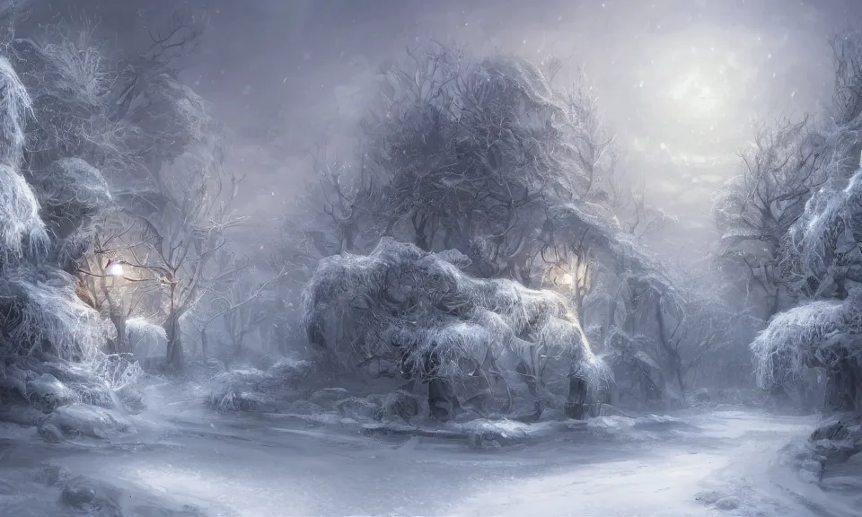 Image similar to winter, digital art, concept art, fantasy art, highly detailed, hd wallpaper, artstation, deviantart, behance