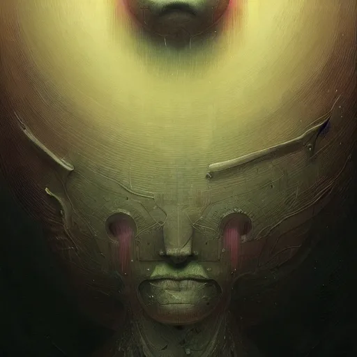 Prompt: A portrait of a robot by Wayne Barlowe, Zdzislaw Beksinski and Peter Mohrbacher, detailed, sharp, digital art, trending on Artstation