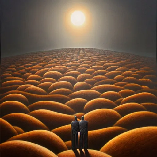 Image similar to in a dream, are all the characters really you? by jeffrey smith, oil on canvas