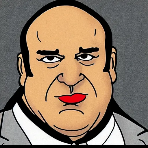 Image similar to tony soprano from hbo show the sopranos in the simpsons drawn by matt groening 1 9 9 0 s cartoon style