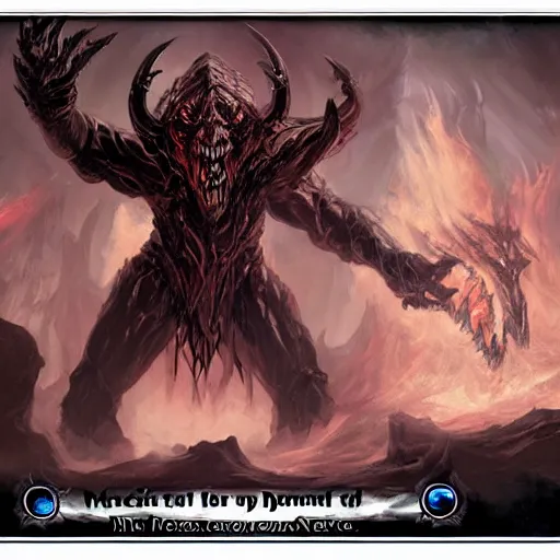 Image similar to concept art of a demon lord, magic the gathering, blizzard