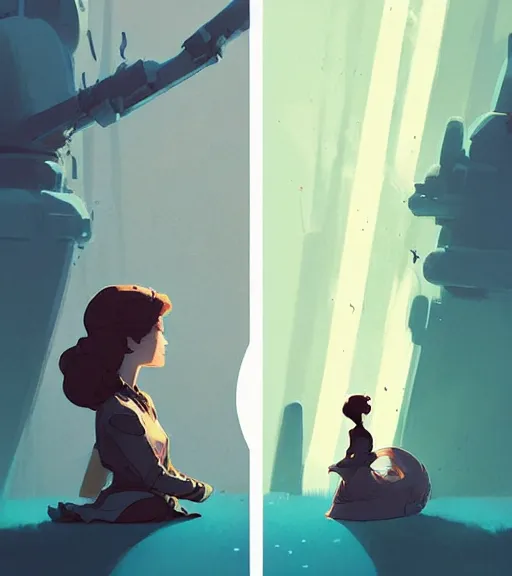 Image similar to a princess and a prince standing face to face by atey ghailan, by greg rutkowski, by greg tocchini, by james gilleard, by joe fenton, by kaethe butcher, dynamic lighting, gradient light blue, brown, blonde cream and white color scheme, grunge aesthetic