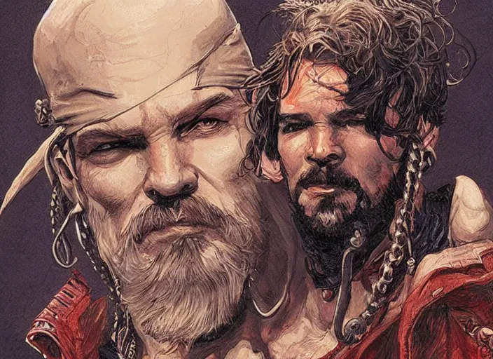 Image similar to a highly detailed pirate portrait of stephen strange, james gurney, james jean