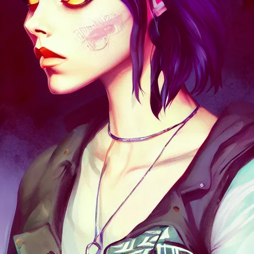 Image similar to a portrait of a beautiful willa holland as a punk, art by lois van baarle and loish and ross tran and rossdraws and sam yang and samdoesarts and artgerm, digital art, highly detailed, intricate, sharp focus, trending on artstation hq, deviantart, unreal engine 5, 4 k uhd image