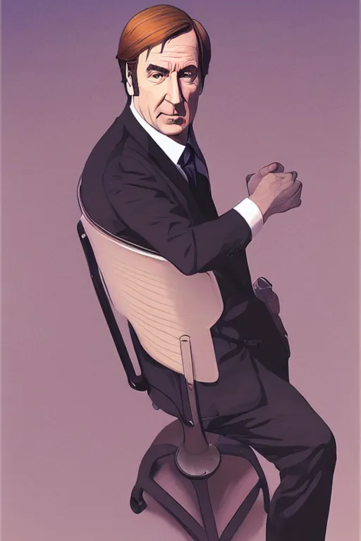 Image similar to portrait of Saul Goodman, by Ilya Kuvshinov