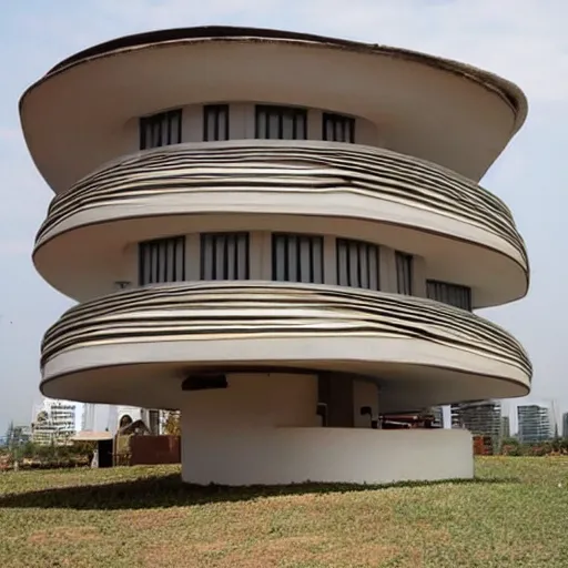 Image similar to a building in the style of nigerian architects