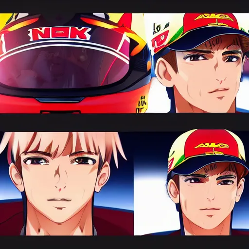 Image similar to Max Verstappen as an anime character, 8k detailed, trending on artstation