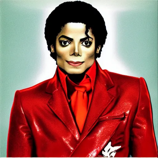 Prompt: 40 year old Michael Jackson 2001 decade album cover