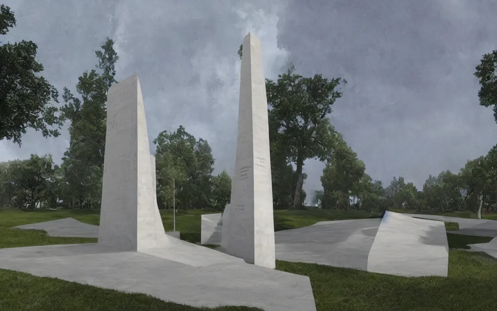 Prompt: a techno - spiritual utopian monument war memorial, perfect future, award winning art