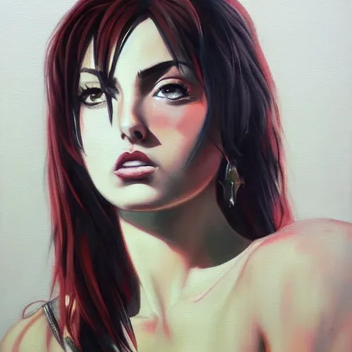 Image similar to Ana de Armas as faye valentine from Cowboy Bebop, extremely detailed, painting, portrait