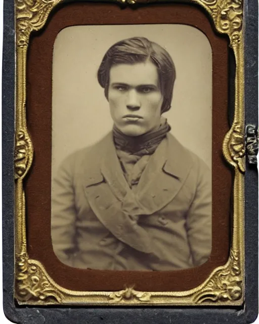 Image similar to tintype photo of bazarov, handsome cynical young russian man, by julia margaret cameron 1 8 8 0 s, realistic, body shot, sharp focus, 8 k high definition, insanely detailed, intricate, elegant