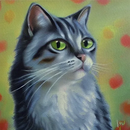 Image similar to cat oil painting