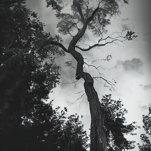 Prompt: a photograph of a tree lightening