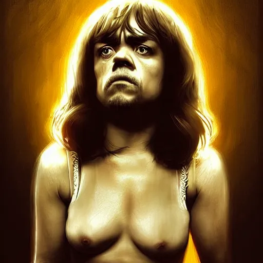 Prompt: peter dinklage as the bride ( ( ( kill bill ) ) ), digital painting, extremely detailed, 4 k, intricate, brush strokes, mark arian, artgerm, bastien lecouffe - deharme