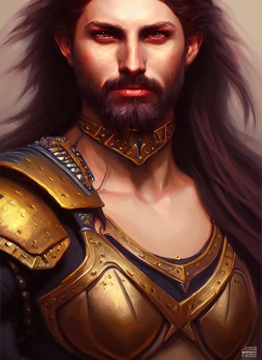 Prompt: a _ fantasy _ style _ portrait _ painting _ of warrior oil _ painting _ unreal _ 5 _ daz. _ rpg _ portrait _ extremely _ detailed _ artgerm _ greg _ rutkowski _ greg