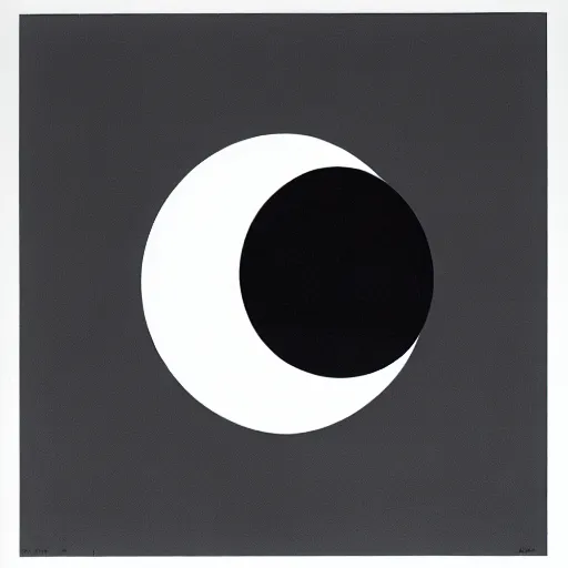 Prompt: minimal geometric moon symbol by karl gerstner, monochrome