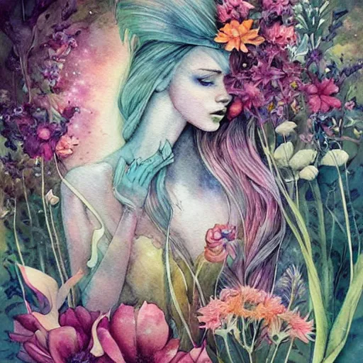 Image similar to watercolor garden by anna dittmann