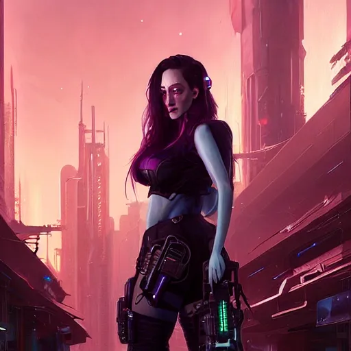 Prompt: highly detailed kat dennings, as a cyberpunk character, stephen bliss, unreal engine, fantasy art by greg rutkowski, loish, rhads, ferdinand knab, makoto shinkai and lois van baarle, ilya kuvshinov, rossdraws, tom bagshaw, global illumination, radiant light, detailed and intricate environment