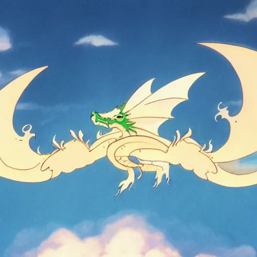 Prompt: beautiful dragon in the sky ,by Studio ghibli, concept art, golden ratio