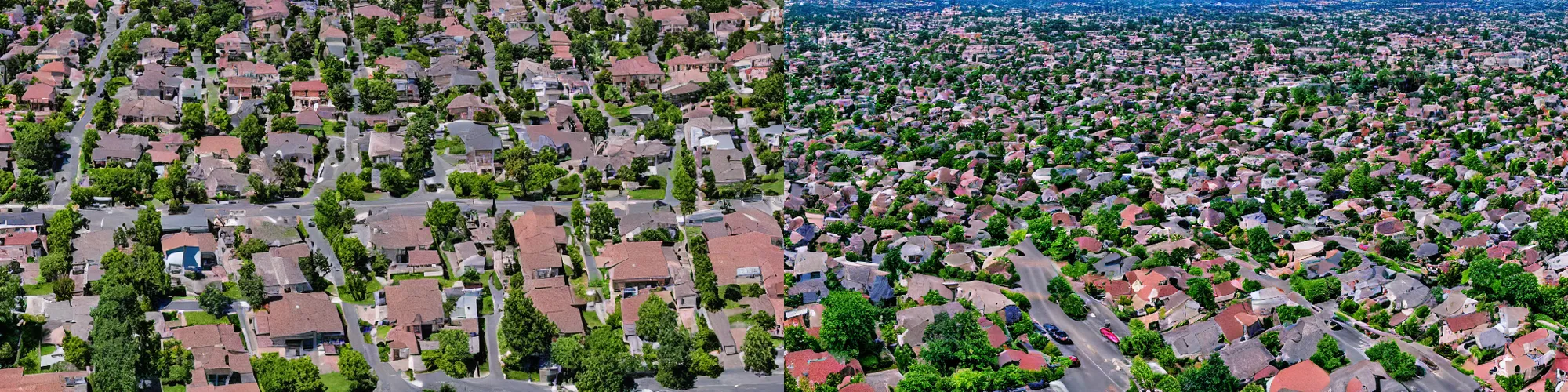 Prompt: Panoramic picture of a neighborhood, 4k UHD