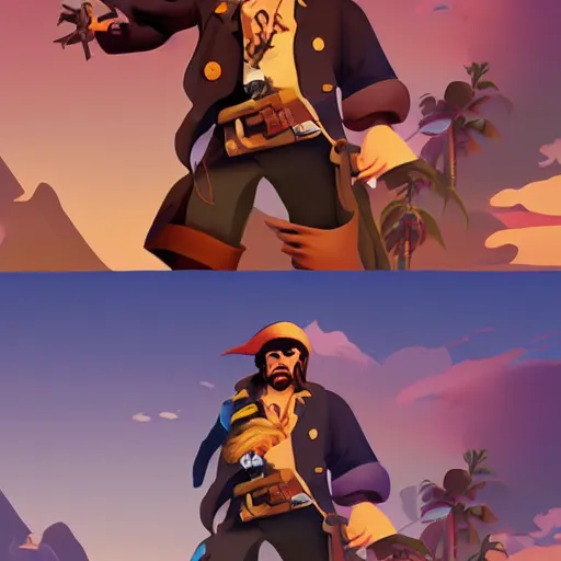 Image similar to painting jack the pirate on sea of thieves game avatar hero smooth face median photoshop filter cutout vector behance hd by jesper ejsing, by rhads, makoto shinkai and lois van baarle, ilya kuvshinov, rossdraws, illustration, art by ilya kuvshinov and gustav klimt