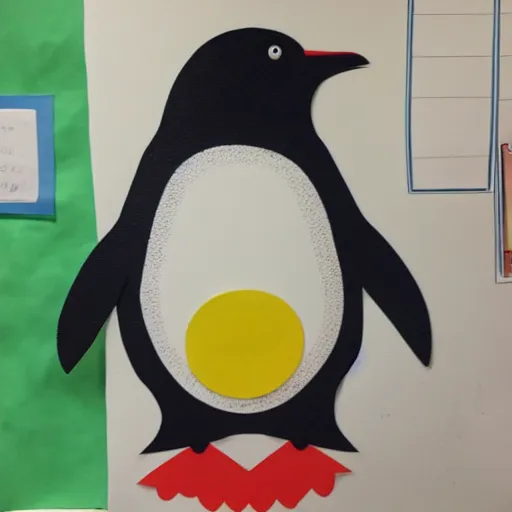 Prompt: A photo of a penguin as a teacher