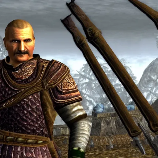 Prompt: Alexander Lukashenko in The Elder Scrolls IV: Oblivion