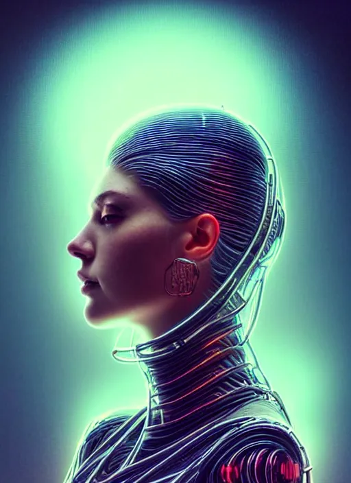 Image similar to a highly detailed long shot photo of very intricate female face portrait, futurism, rococo cyber neon lighting, detailed futuristic fibonacci jewelry, profile posing, hyper photorealistic, crispy quality, digital photography, trending in pinterest, cinematic, 4 k ultra hd, art by pascal blanche, art by greg rutkowski, art by artgerm,