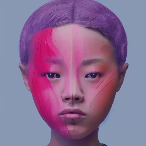 Prompt: abstract 3d female portrait age 10 by james jean and Jason Chan, redering, redshift, octane