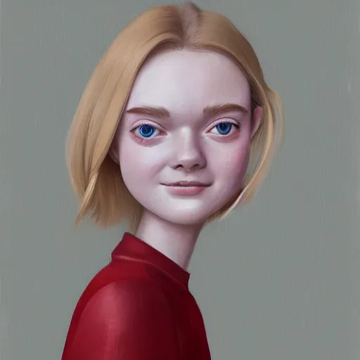 Prompt: professional painting of Elle Fanning in the style of Goro Fujita, head and shoulders portrait, symmetrical facial features, smooth, sharp focus, illustration, intricate, stormy weather, extremely detailed masterpiece,