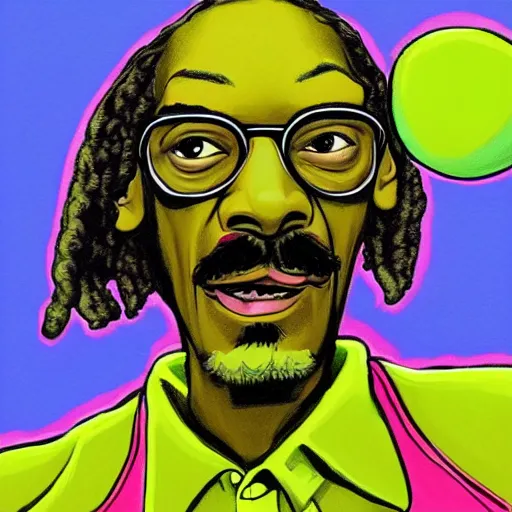 Image similar to snoop dogg, tennis ball monster ,tennis ball, digital art, fantasy,chalk, magic, trending on artstation, ultra detailed, professional illustration by Basil Gogos