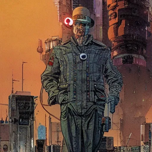 Prompt: Digital portrait of lieutenant Columbo by Enki bilal and Moebius and francois Schuiten, cyberpunk, impressive perspective, aesthetic, masterpiece