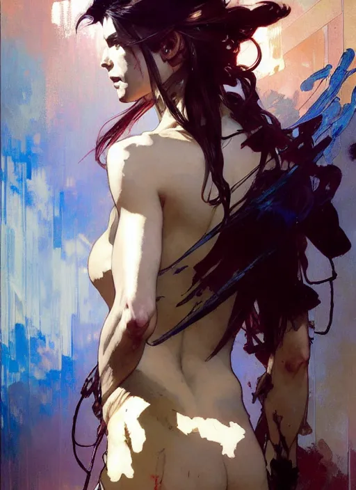 Prompt: beautiful palette knife painting artwork by yoji shinkawa jeremy mann, charlie bowater and magali villeneuve and alphonse mucha, gaston bussiere, craig mullins, j. c. leyendecker, by artgerm