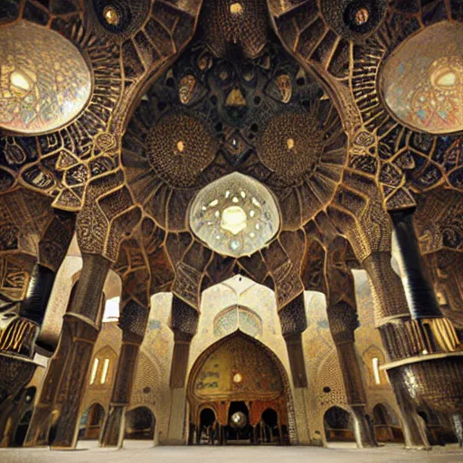 Image similar to steampunk isfahan grand mosque, steam punk style, steam punk