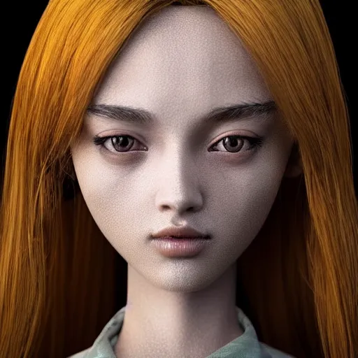 Prompt: Beautiful girl face ball joint doll, long shiny hair, intricate detailed, cracked lines repaired with kintsugi, symmetrical face, sharp focus, octane render, high quality, 8k, volumetric lighting, on black background, trending on pinterest