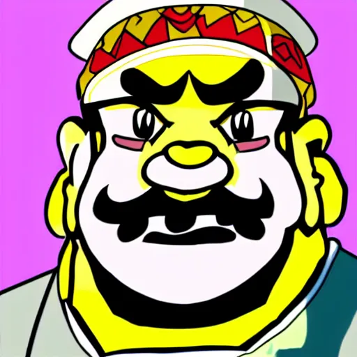 Image similar to wario in a cartoon art style