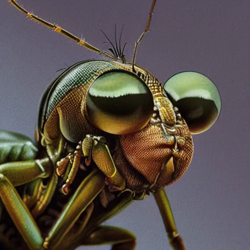 Prompt: portrait of an alien insect hyperrealistic HR Geiger