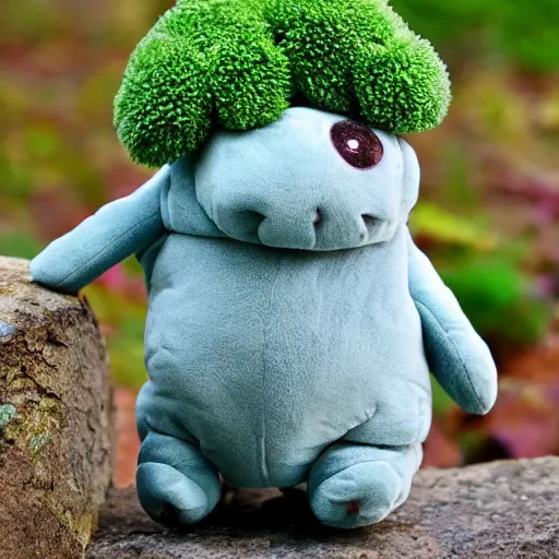 Prompt: plush tardigrade doll with plush broccoli to eat, cute, fluffy, fuzzy, kind, loving, tender