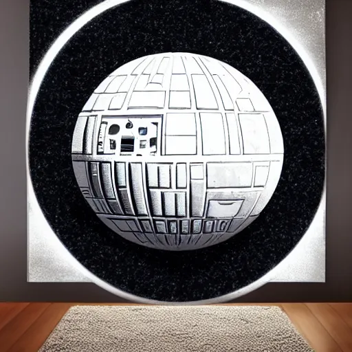 Image similar to carpet as a death star shape