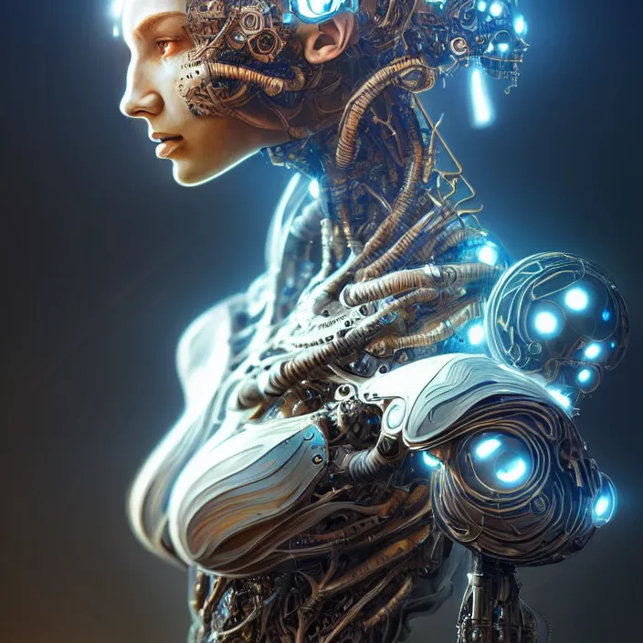 Image similar to organic cyborg, diffuse lighting, fantasy, intricate, elegant, highly detailed, lifelike, photorealistic, digital painting, artstation, illustration, concept art, smooth, sharp focus, art by skunkyfly and kelogsloops