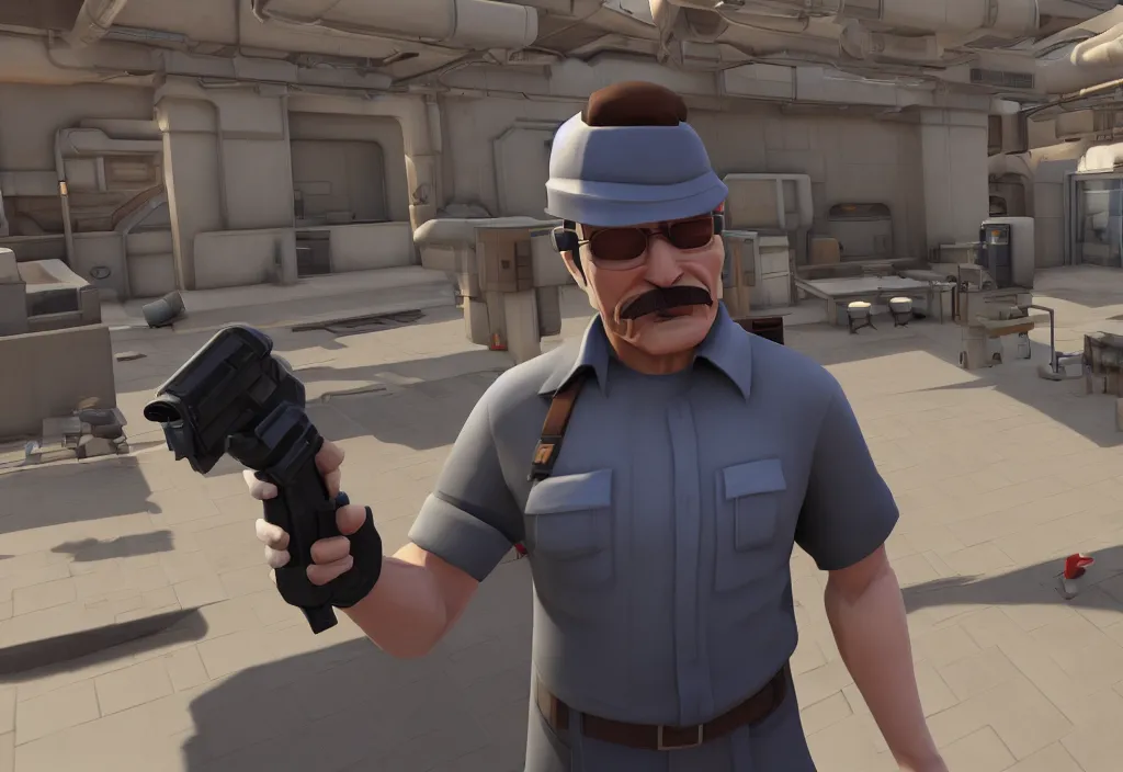 Prompt: elon musk in team fortress 2, walter white in the video game team fortress, gameplay screenshot, close up, 3 d rendering. unreal engine. amazing likeness. very detailed.