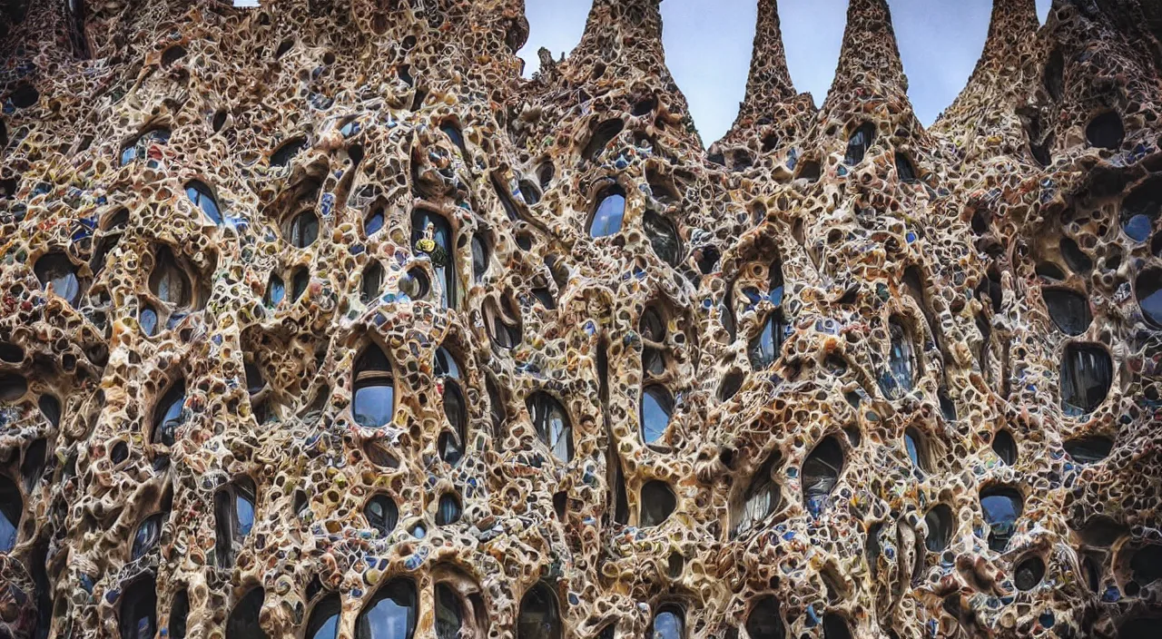 Prompt: “a woman , by Gaudí is a incredibile building like an sculpture, hyperdetailed photorealism”